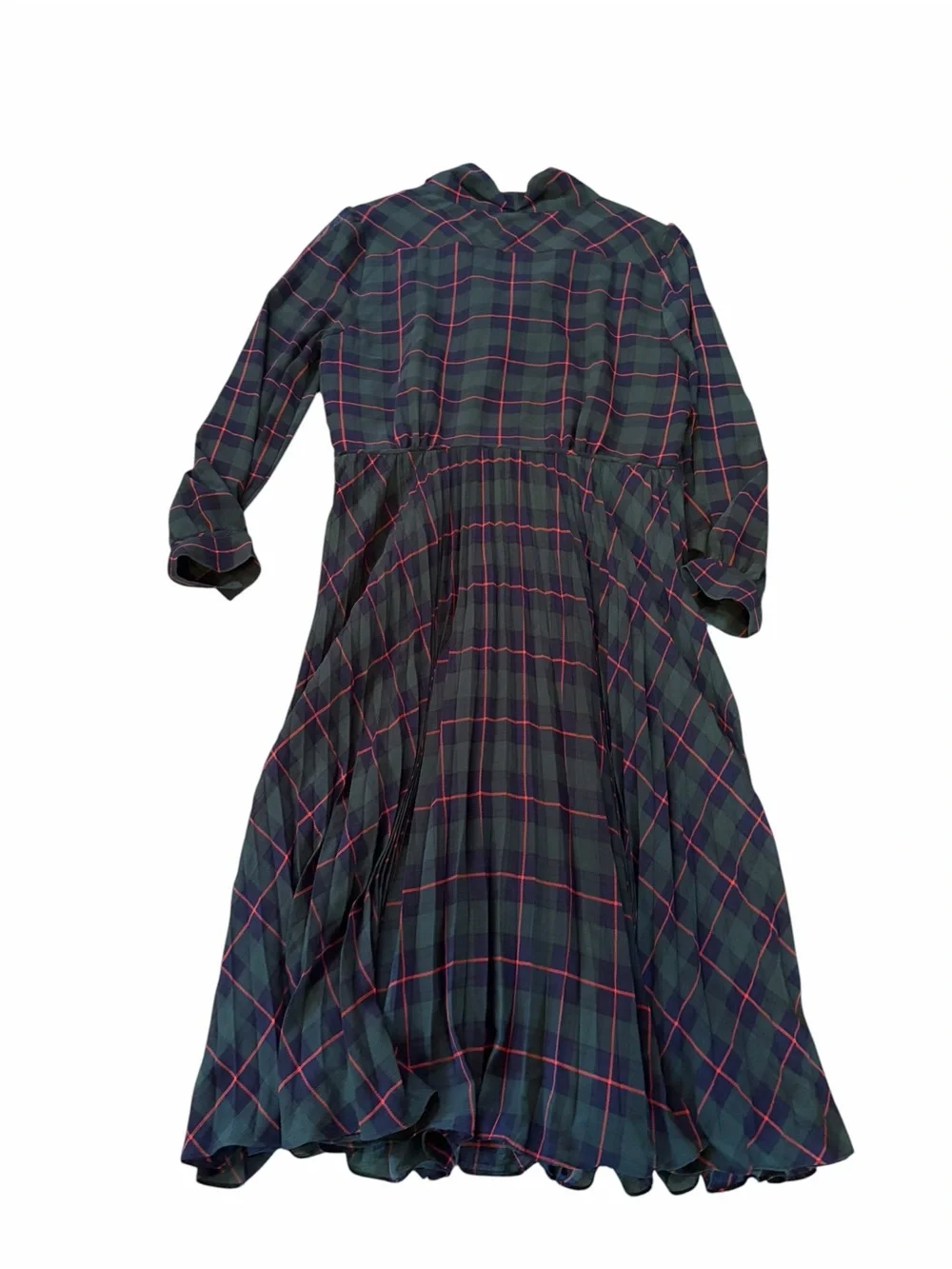 J. Crew Pleated A-line Dress in Black Watch Tartan 12 - Picture 7 of 10